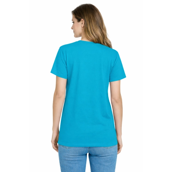 Damska koszulka T-shirt 100% miękka bawełna turkusowa roz. 3XL